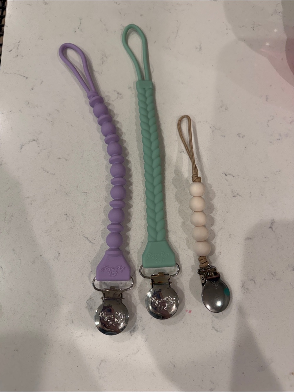 Itzy Ritzy Beaded Pacifier Clip - Lavender, Mint & Cream